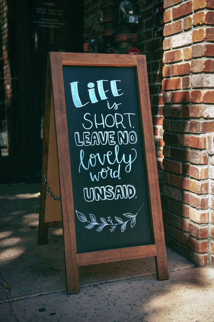 Blackboard with a quote